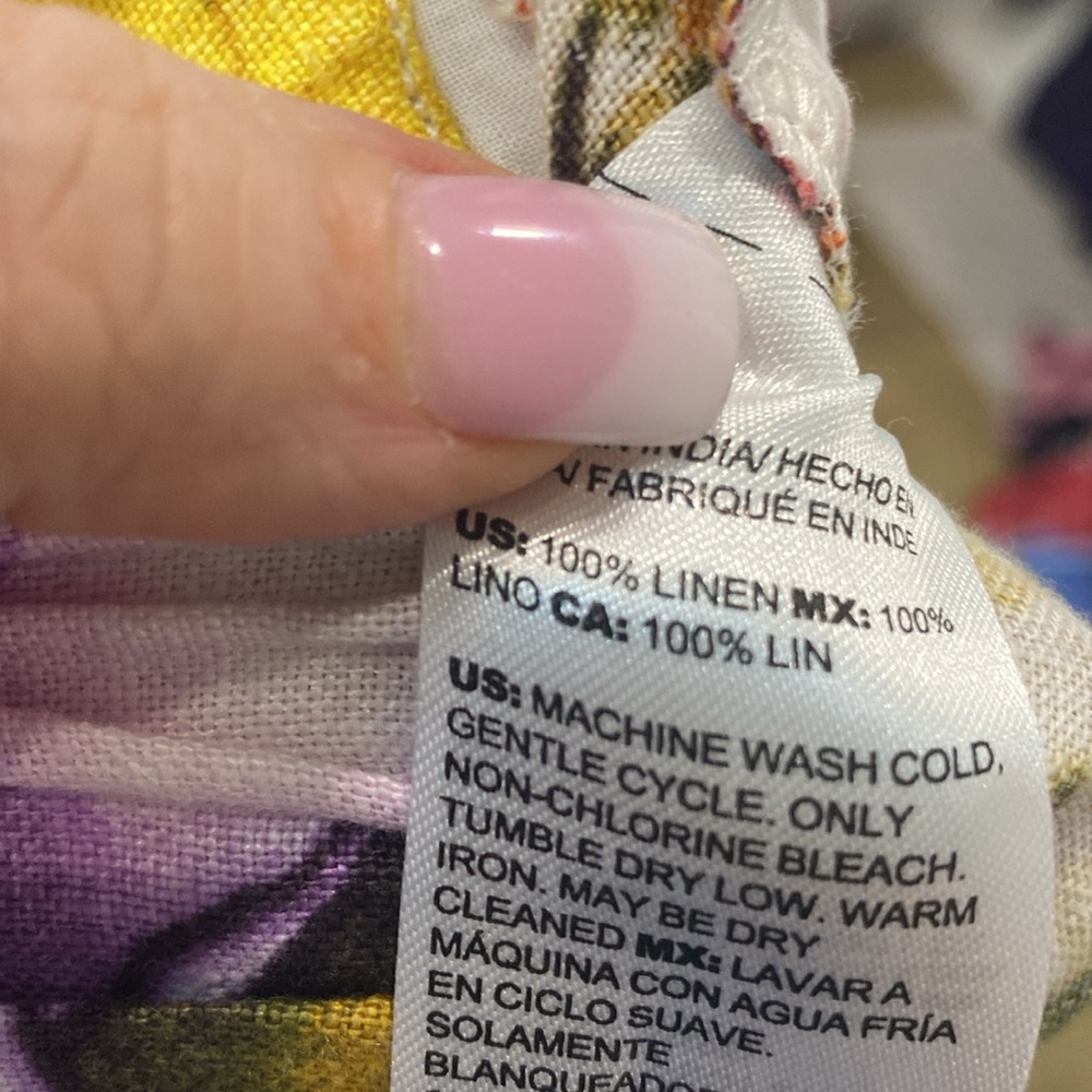 NWT Chico’s 💯% Linen Floral-Print Straight-Leg Pants | Size 10 - Picture 11 of 11